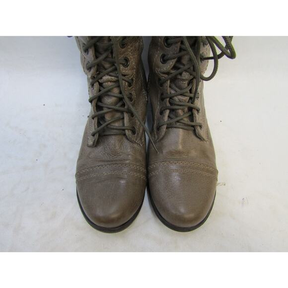 STEVE MADDEN Womens Sz 6 M Brown Leather Zip Combat High Ankle Boots TROOPA - Picture 6 of 10